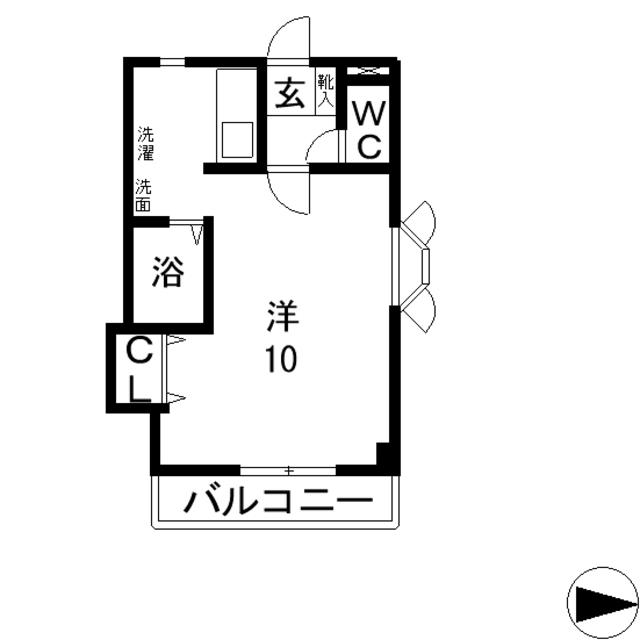 スカイコート I(1K/5階)の間取り写真