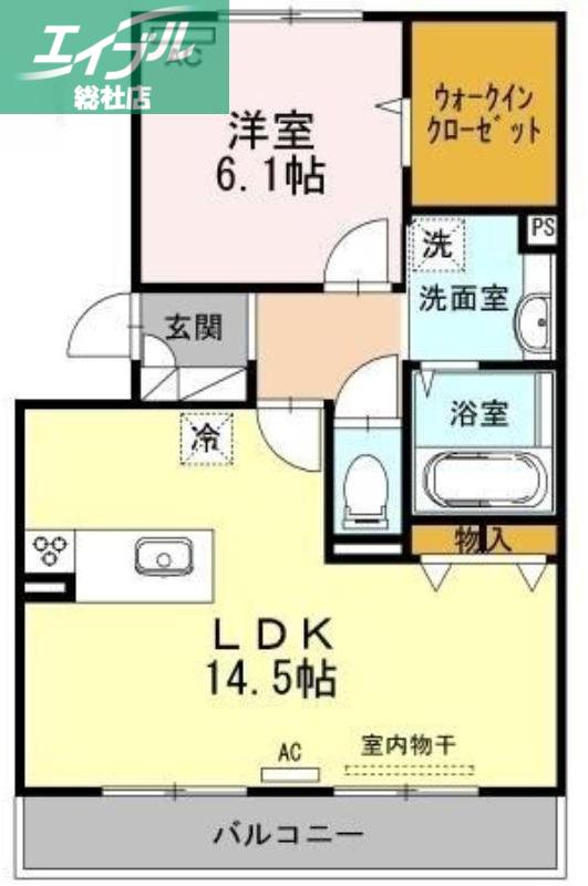 ファーデン・ハウス(1LDK/2階)の間取り写真