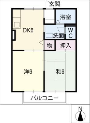セジュール大塚(2DK/1階)の間取り写真