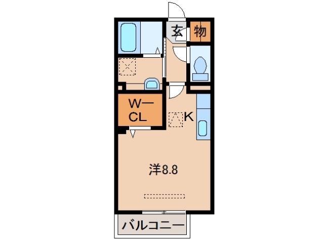 岩出ヒルズ III(ワンルーム/1階)の間取り写真
