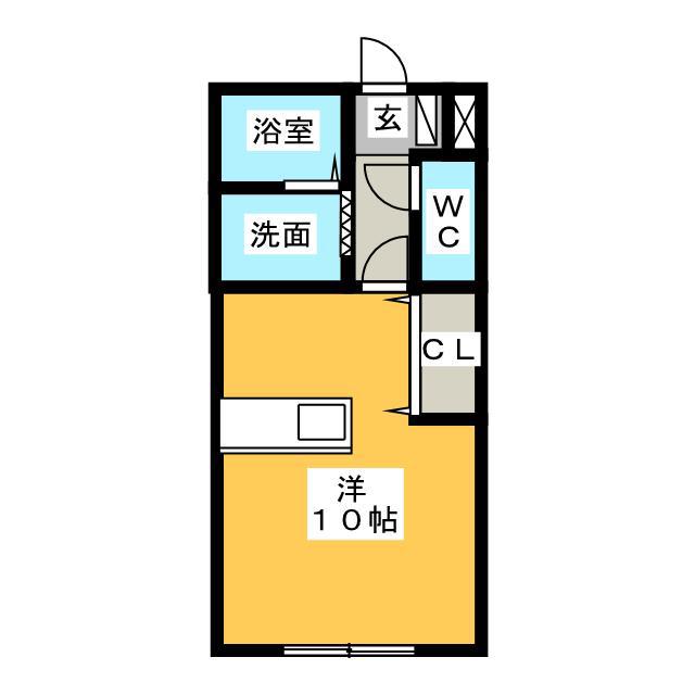 ボヌール アビテ D(ワンルーム/1階)の間取り写真