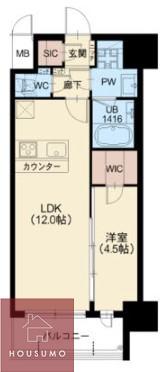 スプランディッド新大阪VI(1LDK/11階)の間取り写真