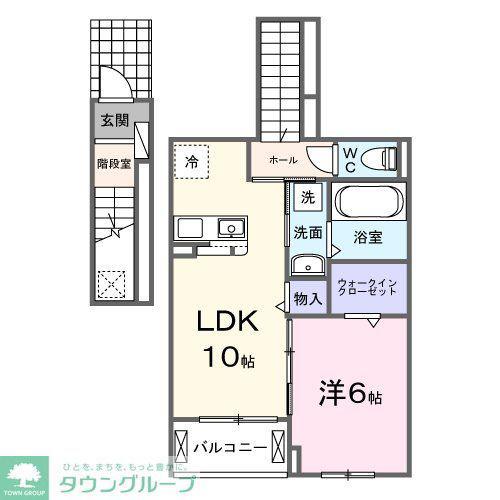 ビオレタA(1LDK/2階)の間取り写真
