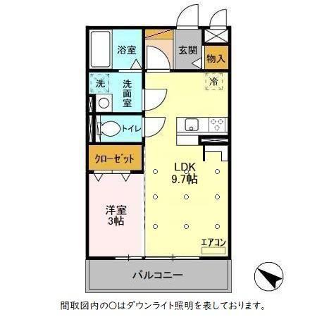 ツインハーモニーA(1LDK/2階)の間取り写真