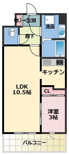 グランフェリーチェ・ナイン(1LDK/5階)の間取り写真