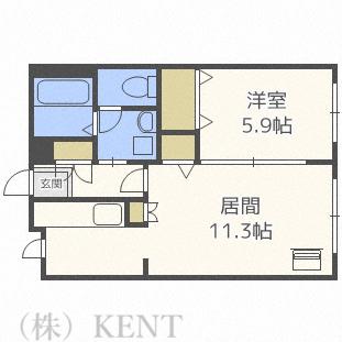 シャーメゾン発寒A(1LDK/1階)の間取り写真
