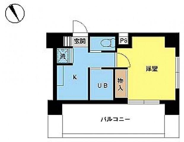 スカイコート三田慶大前(1K/10階)の間取り写真