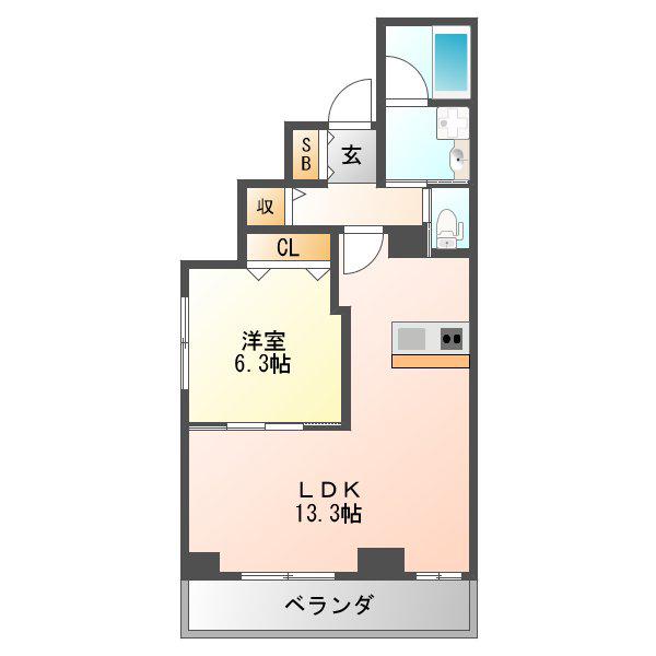大幸ロイヤル A4(1LDK/3階)の間取り写真