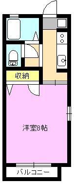 エスポワール・シャンブル(1K/2階)の間取り写真