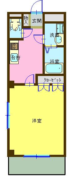 グランベルコート南町(1K/2階)の間取り写真