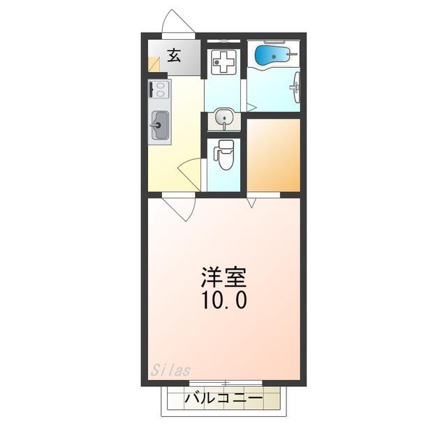 シンプルライフA棟(1K/1階)の間取り写真