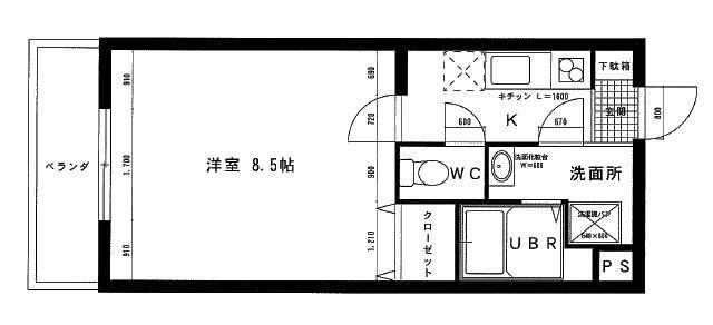 NAVONA A(1K/2階)の間取り写真
