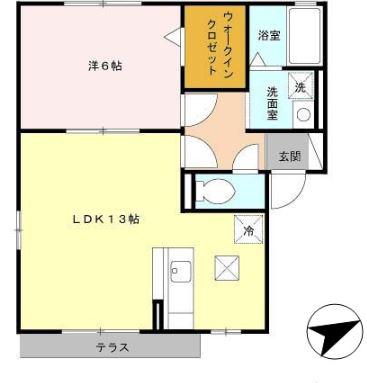 アイビーキューブ(1LDK/1階)の間取り写真