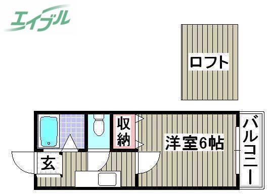 フラワーパレス下中野(1K/2階)の間取り写真