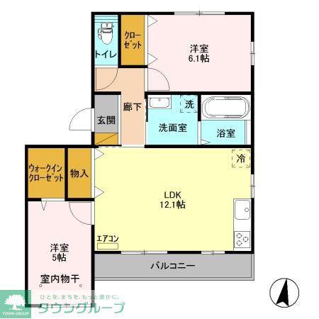 PIAZZA津田沼(2LDK/3階)の間取り写真