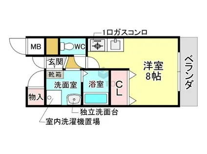 ミール豊中(ワンルーム/3階)の間取り写真