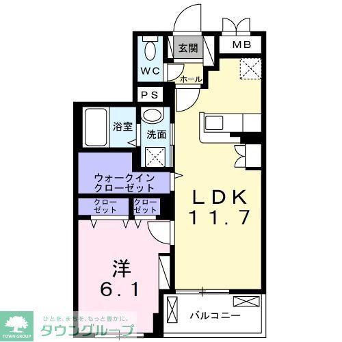 エスプランドル五香(1LDK/5階)の間取り写真
