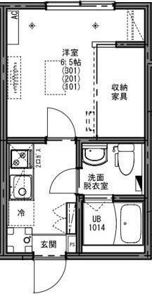 KEIAI RRESIDENC 新秋津II(1K/1階)の間取り写真