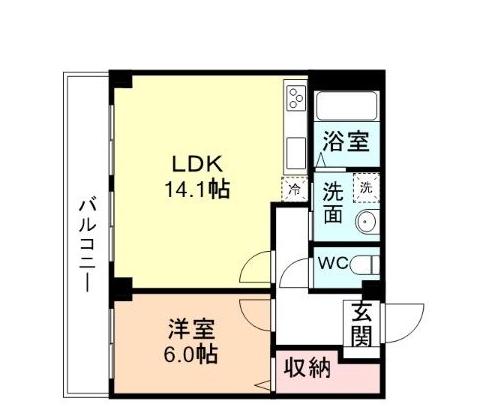 センチュリー山室(1LDK/2階)の間取り写真