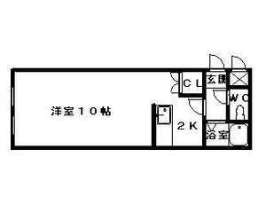パラシオン琴似(1K/4階)の間取り写真