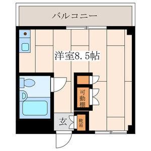 アサミハウス第6(ワンルーム/3階)の間取り写真