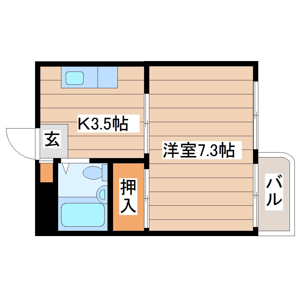 コーポ小林(1K/2階)の間取り写真
