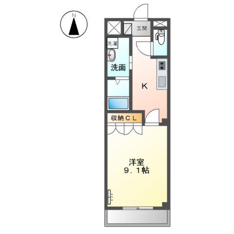 I HOUSE(1K/1階)の間取り写真