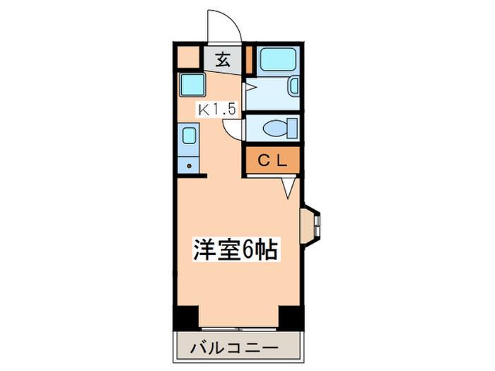 ドムス武蔵野(1K/1階)の間取り写真