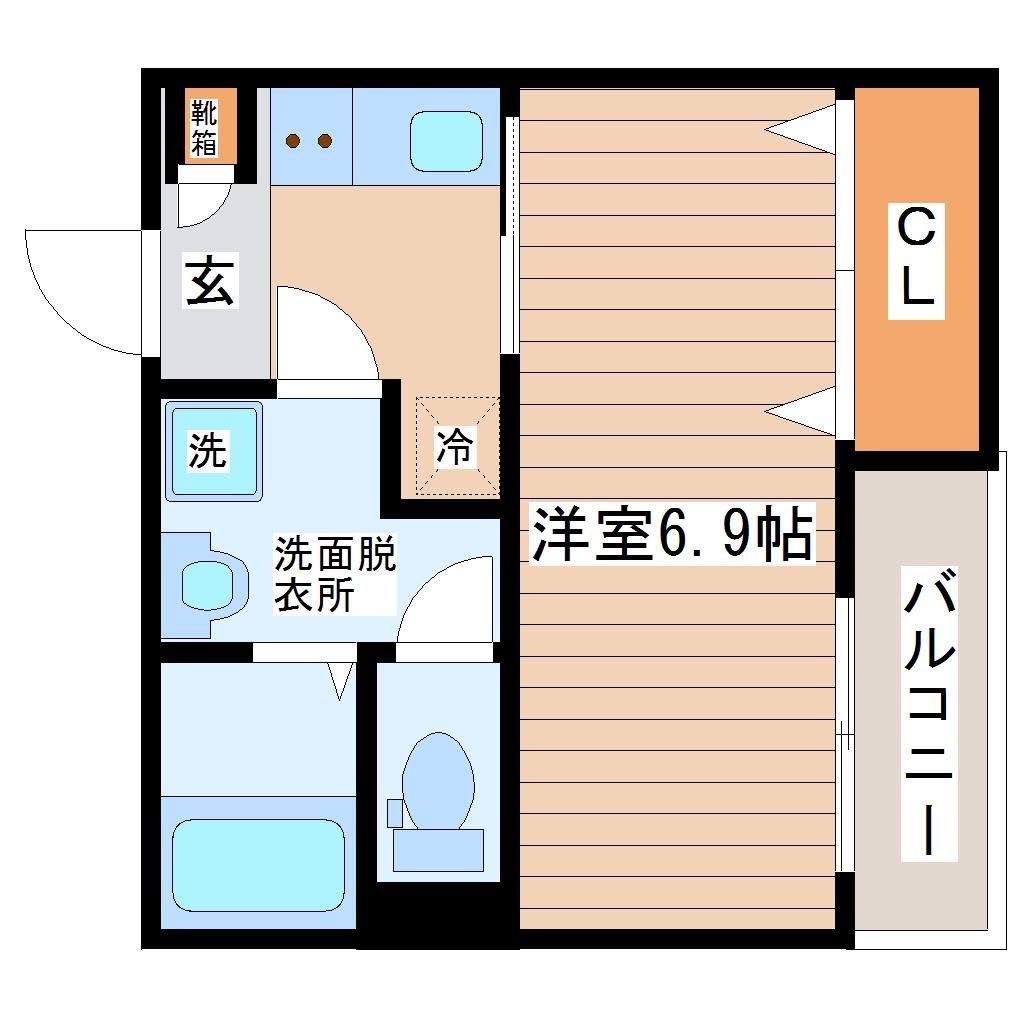 SLOW&EASY(1K/2階)の間取り写真