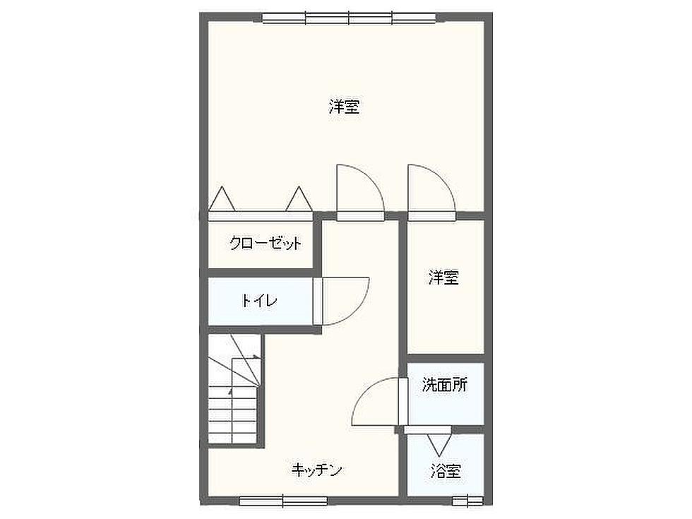 サンマリノ草野(2K/2階)の間取り写真