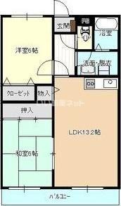 サンフレッシュ西下台(2LDK/3階)の間取り写真