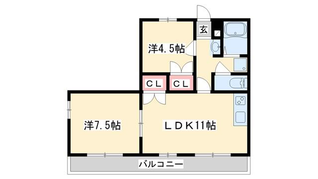 ヴイ フォレストI(2LDK/1階)の間取り写真