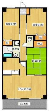ウィルコート(3LDK/5階)の間取り写真