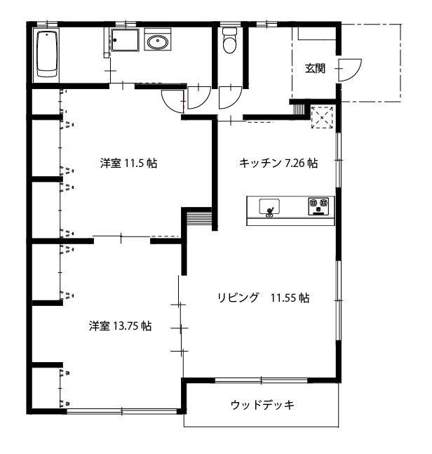 キャッスル21(2LDK/1階)の間取り写真