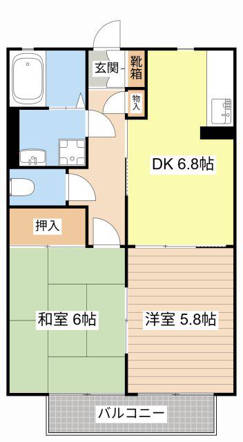 グランステージ興和(2DK/2階)の間取り写真