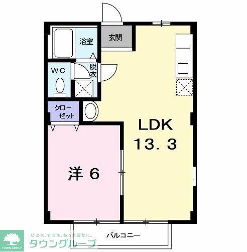 富士ハイツ(1LDK/2階)の間取り写真