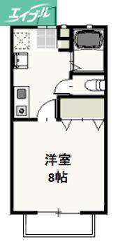 ライフベルクA(1K/2階)の間取り写真
