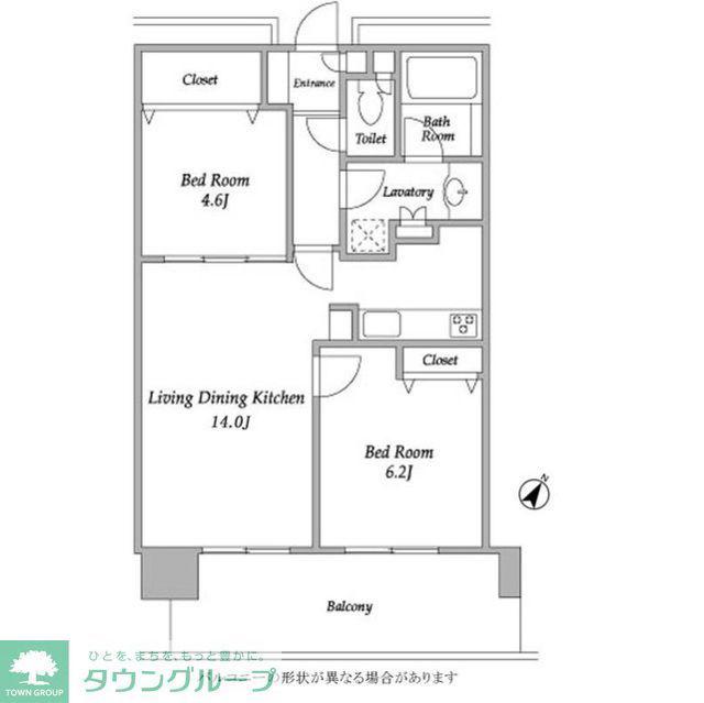 プラザタワー勝どき(2LDK/6階)の間取り写真