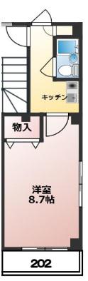 グランデ十条(1K/2階)の間取り写真