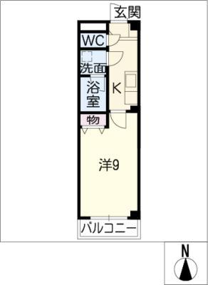 ソフィア24 D(1K/1階)の間取り写真