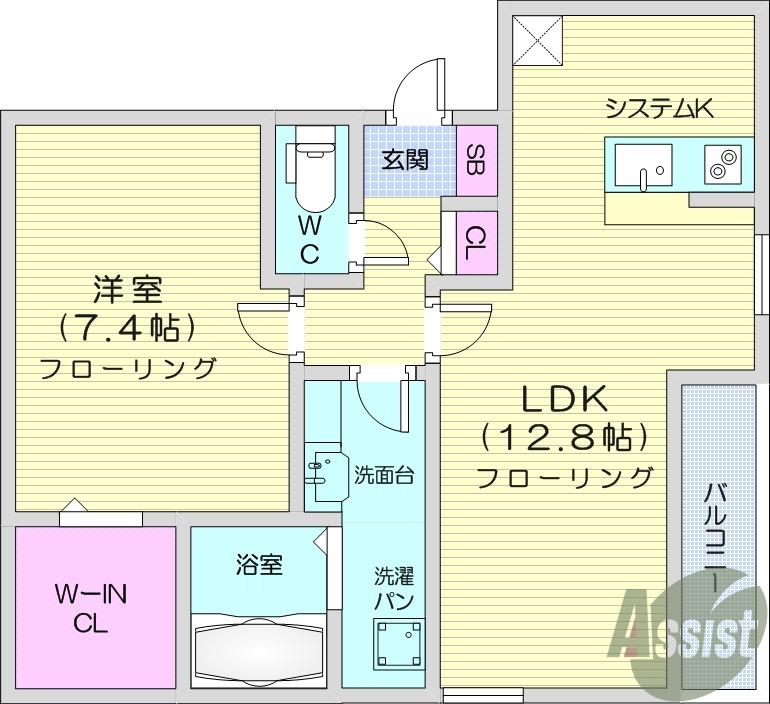 D-ROOM新寺(1LDK/1階)の間取り写真