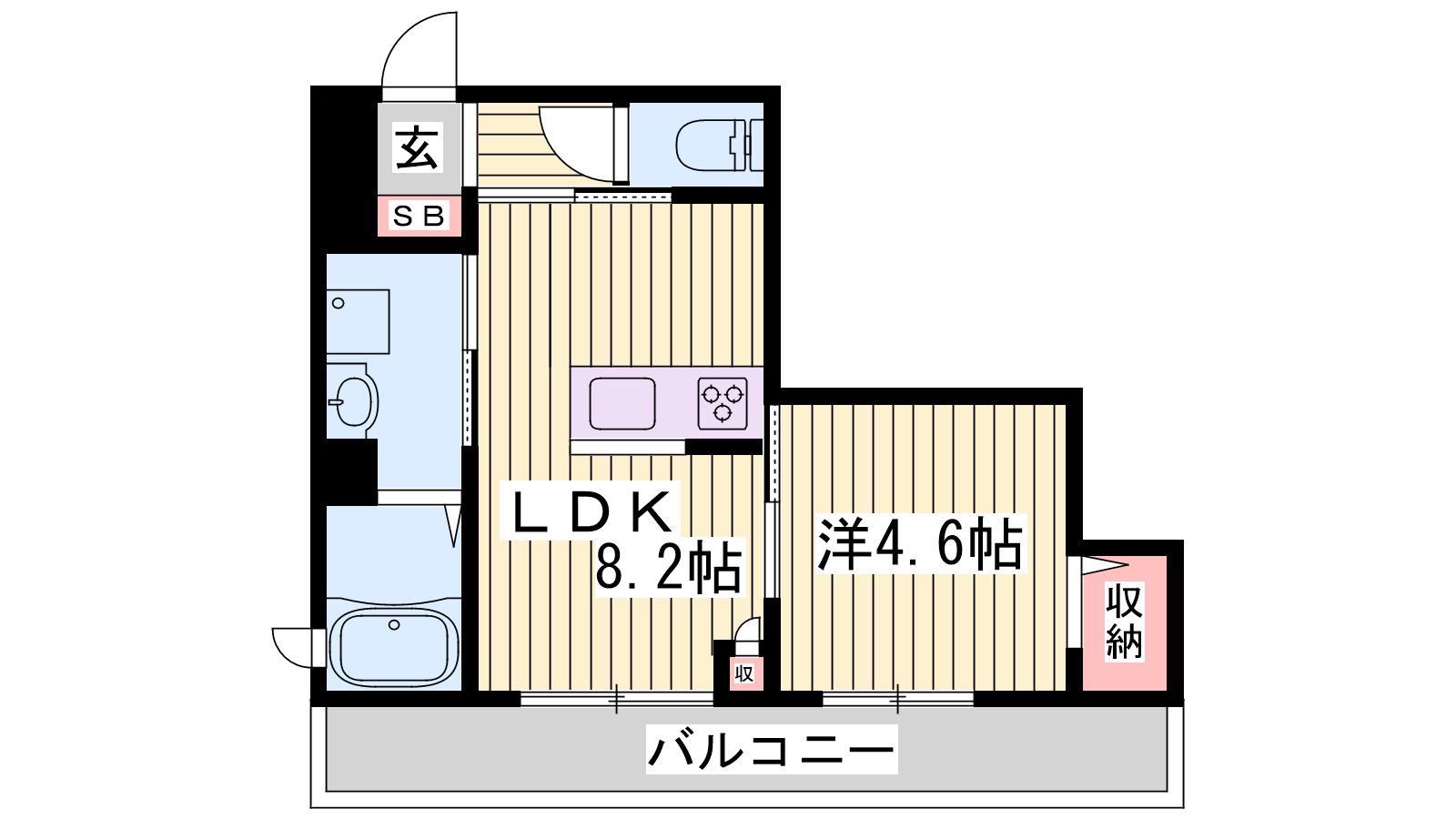 シャーメゾン青山西(1LDK/2階)の間取り写真