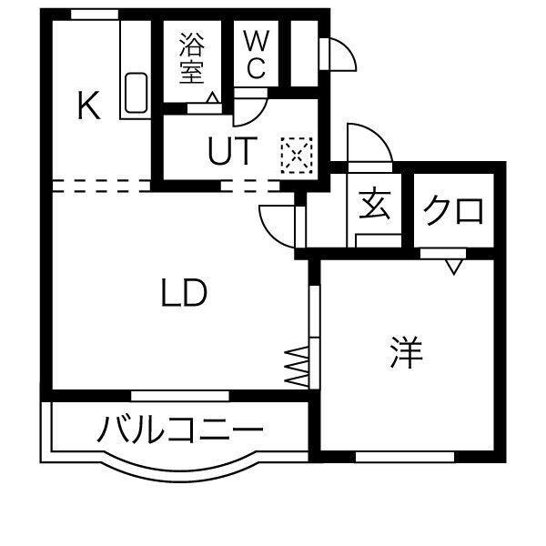 華美が丘ジュネス(1LDK/3階)の間取り写真