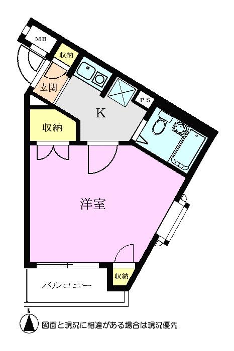 クレセール9(1K/2階)の間取り写真