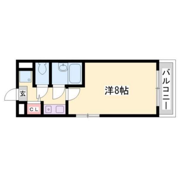 ダイアパレス姫路大手前通西(1K/4階)の間取り写真