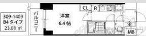 S-RESIDENCE江坂(1K/10階)の間取り写真