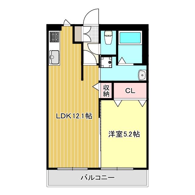 LALOI(1LDK/2階)の間取り写真