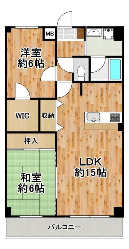 JP大正レジデンス(2LDK/6階)の間取り写真