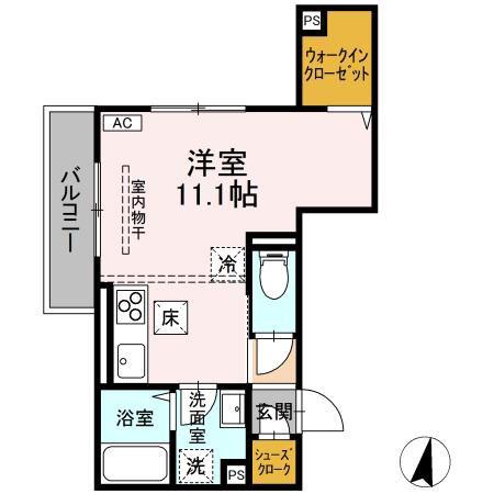 ロイヤルステージ春日町(ワンルーム/1階)の間取り写真