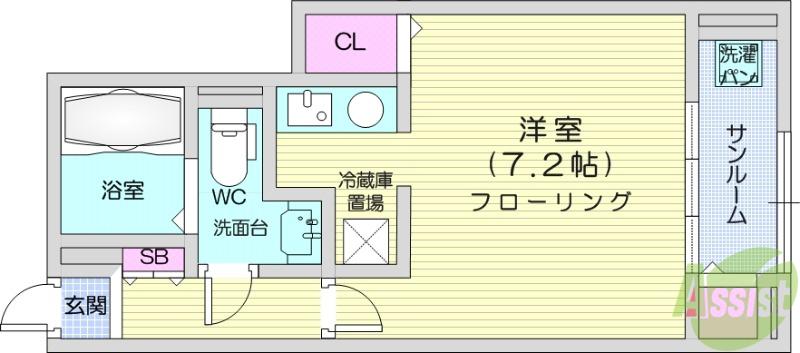 ソレイユ IZUMI(ワンルーム/1階)の間取り写真
